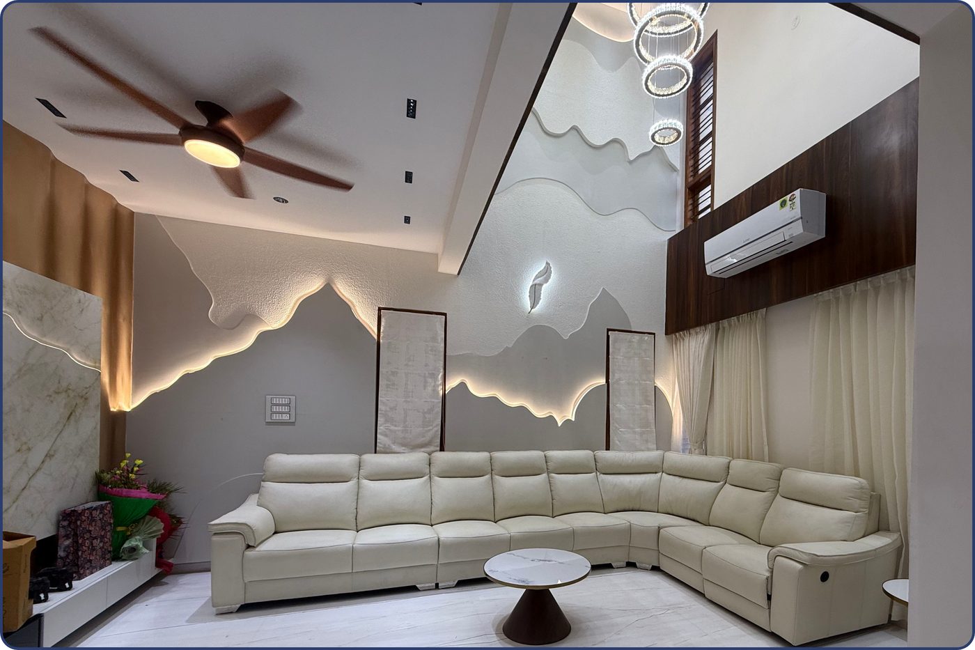 Home interior designed by Srishti Constructions & Interiors