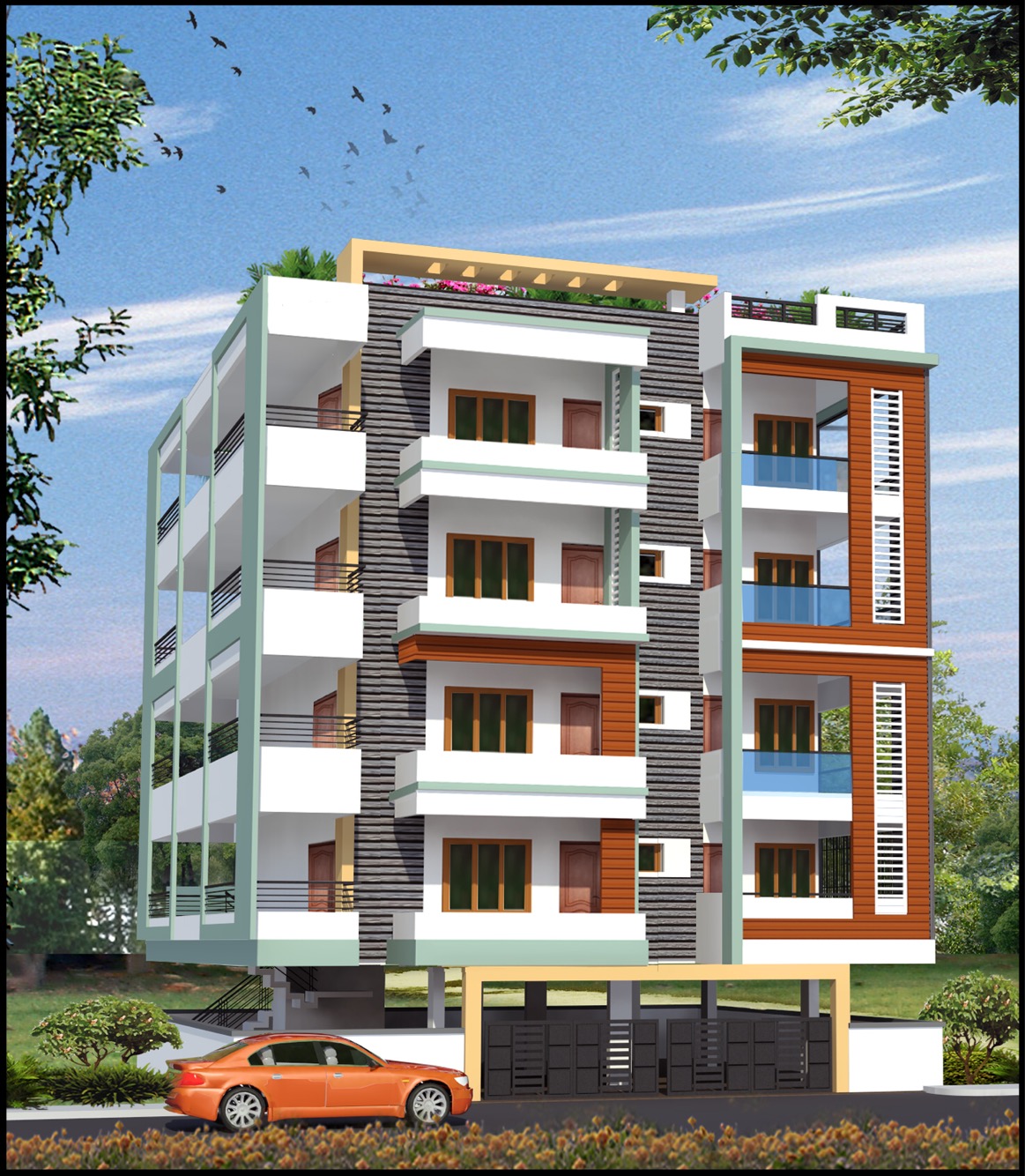 3D drawing and floor plan 11 — Srishti Constructions