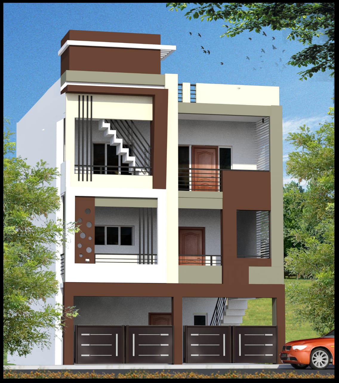 3D drawing and floor plan 17 — Srishti Constructions