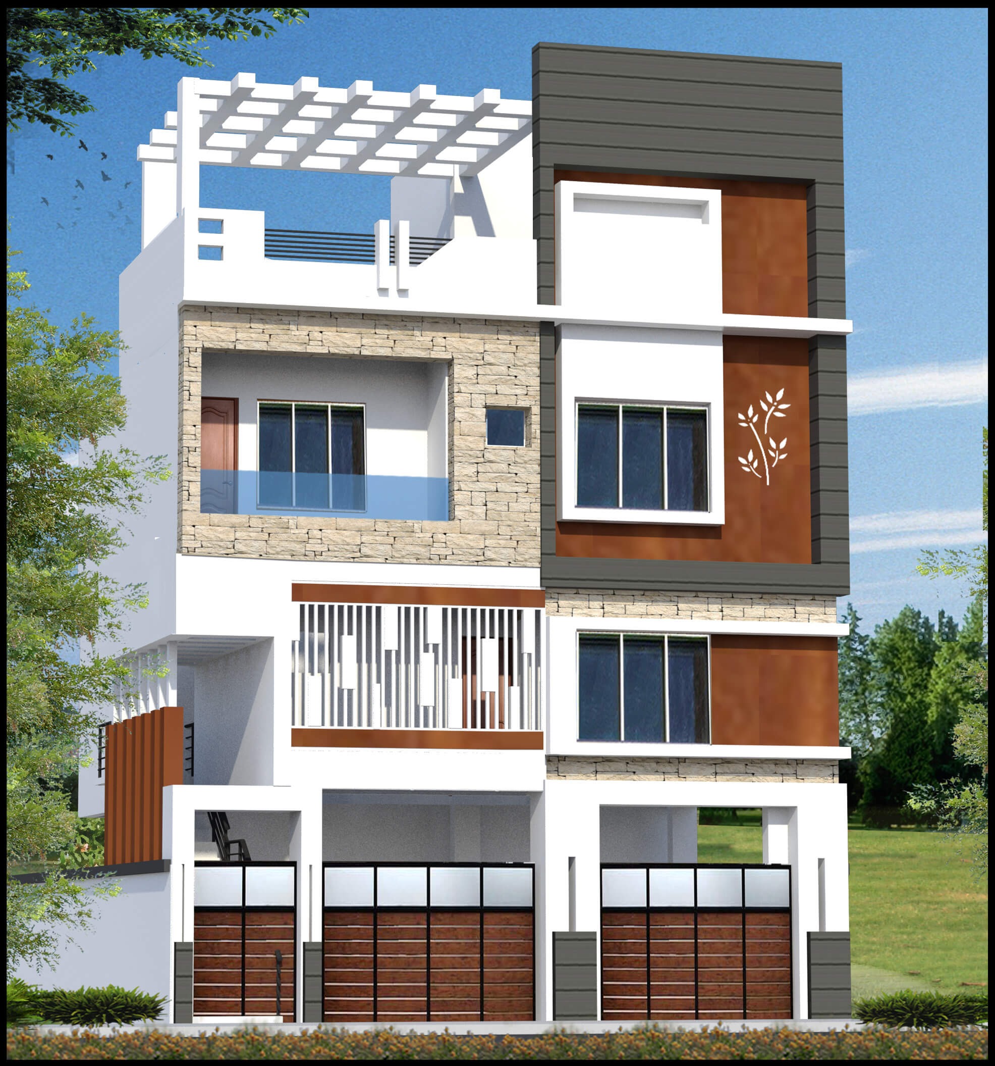 3D drawing and floor plan 18 — Srishti Constructions