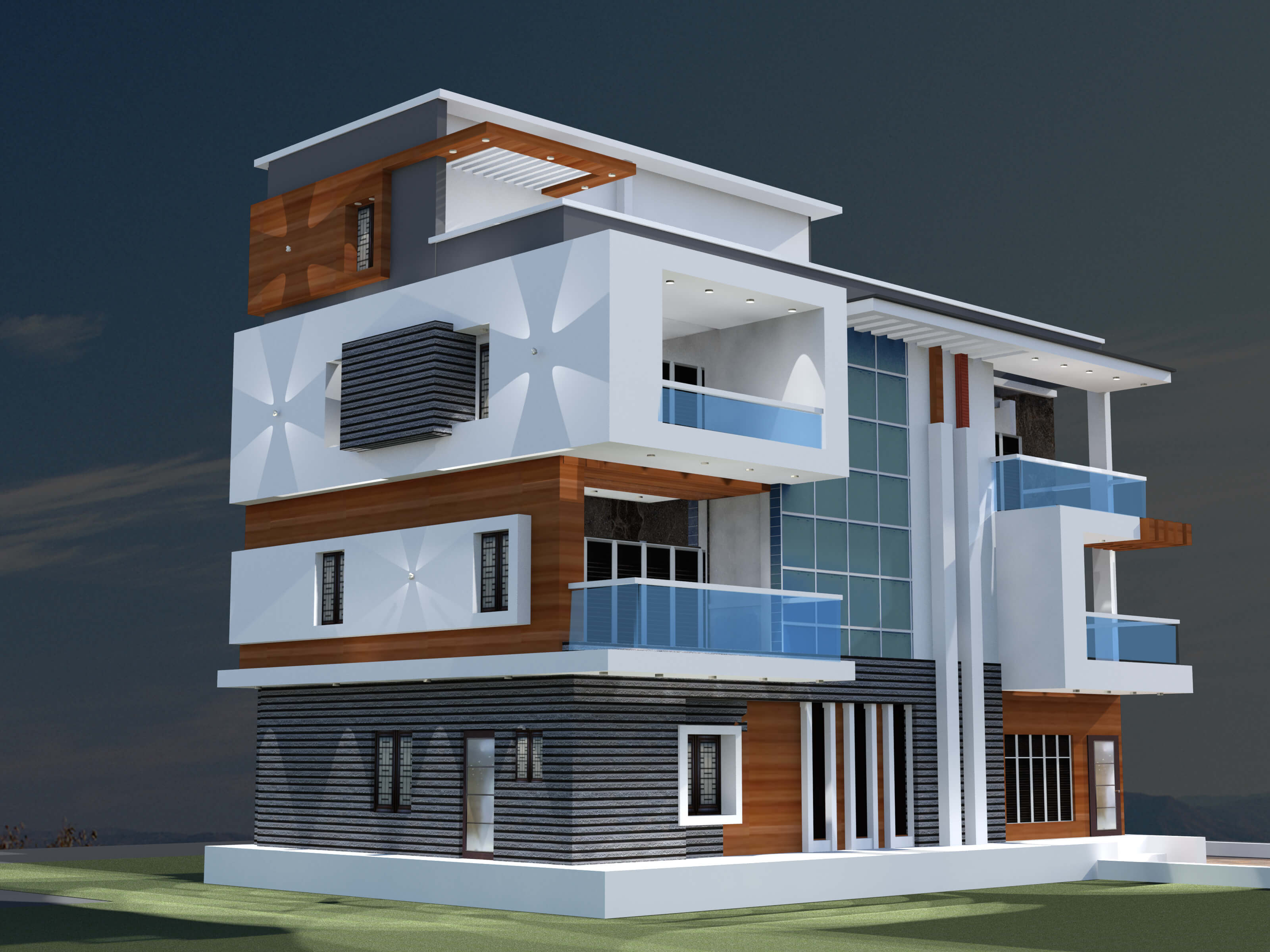 3D drawing and floor plan 2 — Srishti Constructions