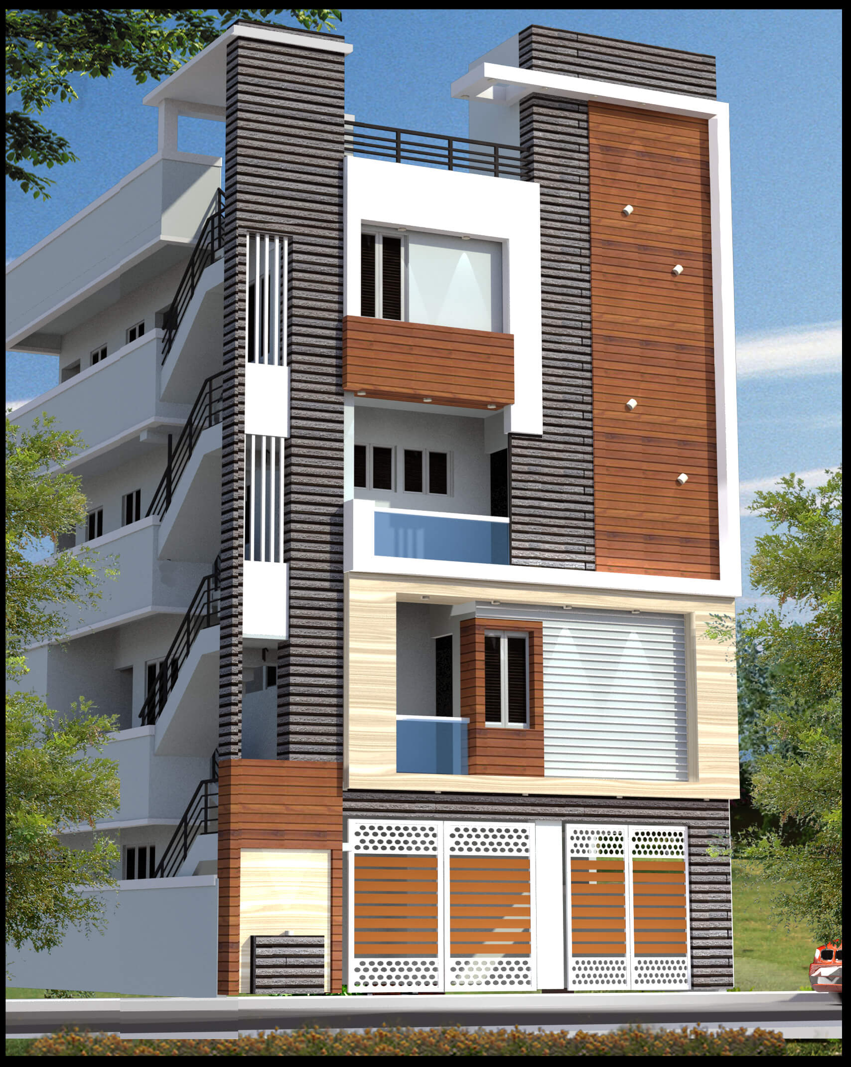 3D drawing and floor plan 21 — Srishti Constructions