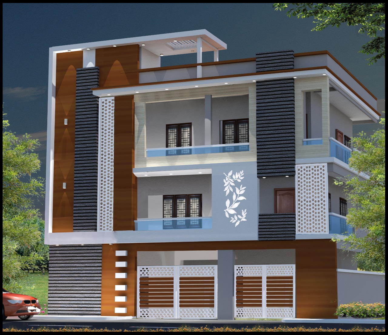 3D drawing and floor plan 25 — Srishti Constructions