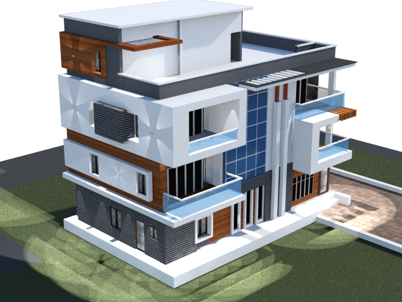 3D drawing and floor plan 3 — Srishti Constructions