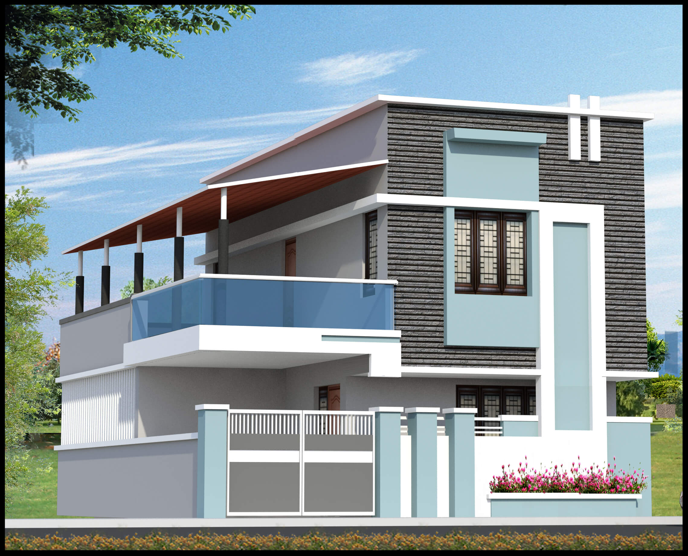 3D drawing and floor plan 4 — Srishti Constructions